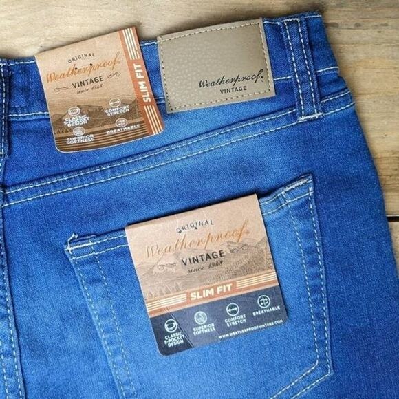 NEW Boys Weatherproof Jeans 16 Blue Slim Straight Comfort Stretch 30 x 29 Indigo - Picture 5 of 7